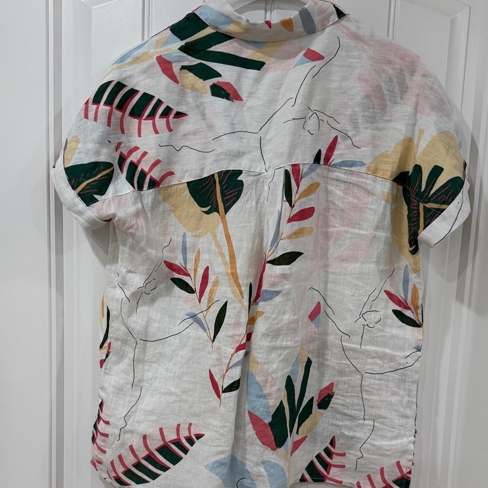 EUC Women’s Tropical Print Linen Shirt - Picture 5 of 5